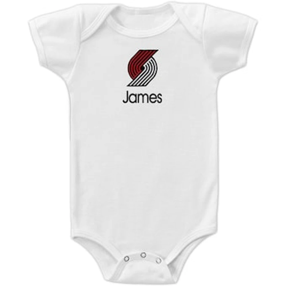 Infant White Portland Trail Blazers Personalized Bodysuit