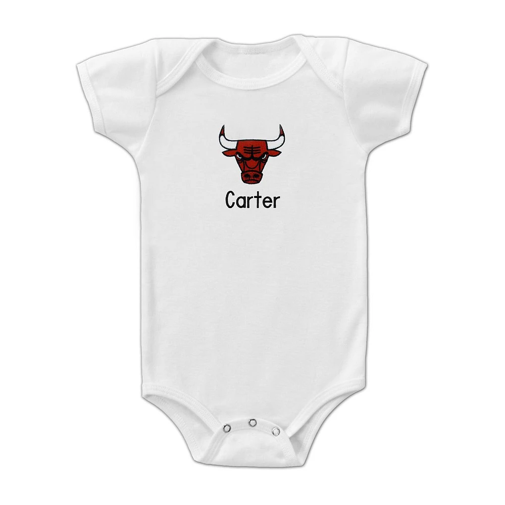 Infant White Chicago Bulls Personalized Bodysuit