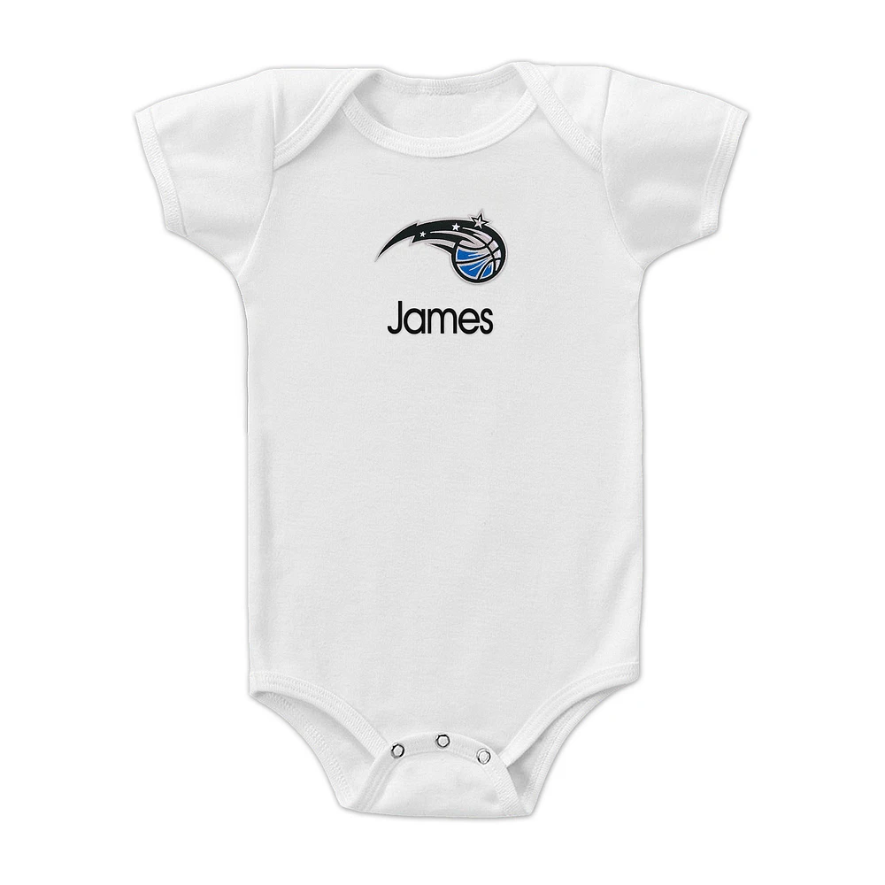 Infant White Orlando Magic Personalized Bodysuit