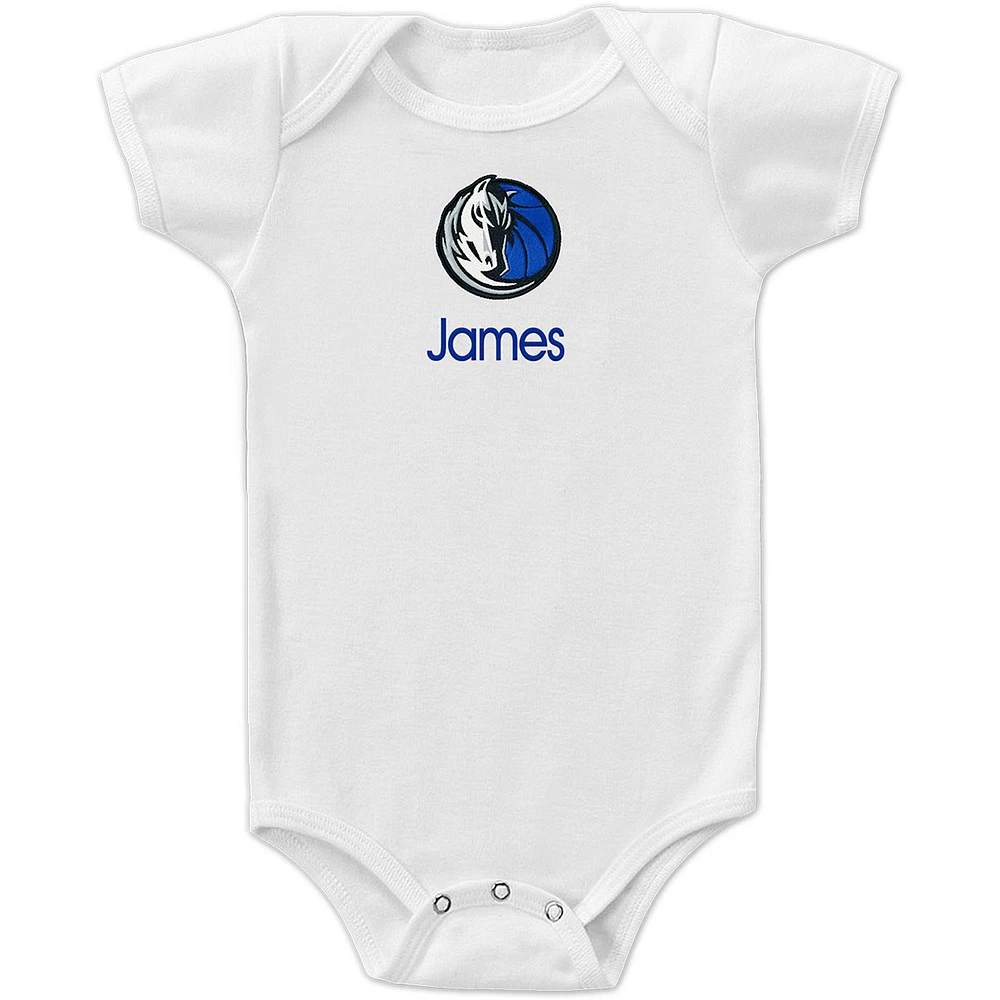 Infant White Dallas Mavericks Personalized Bodysuit