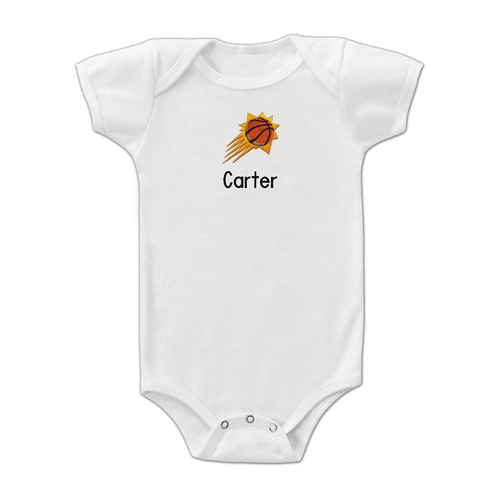 Infant White Phoenix Suns Personalized Bodysuit