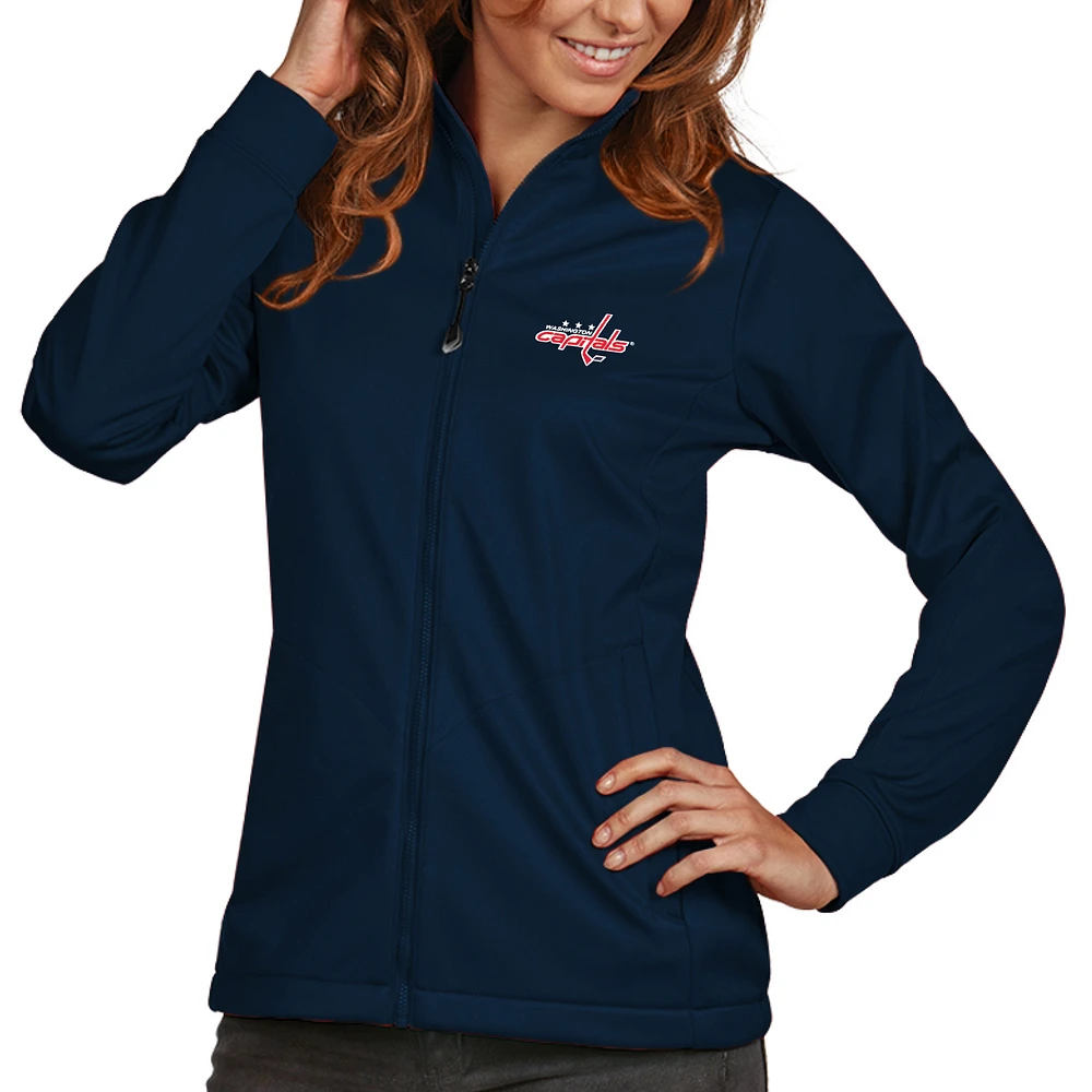 Women's Antigua Navy Washington Capitals Golf Full Zip Jacket