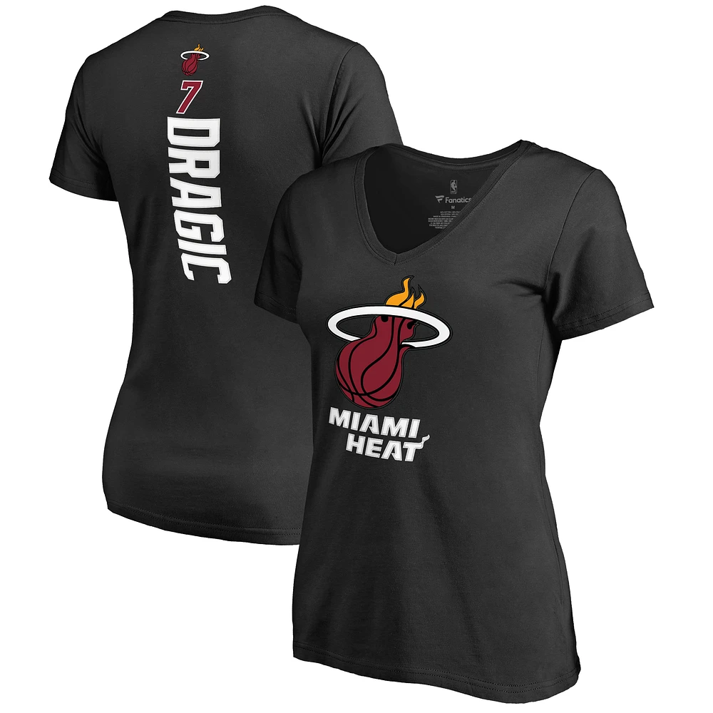 Women's Goran Dragic Black Miami Heat Backer V-Neck T-Shirt