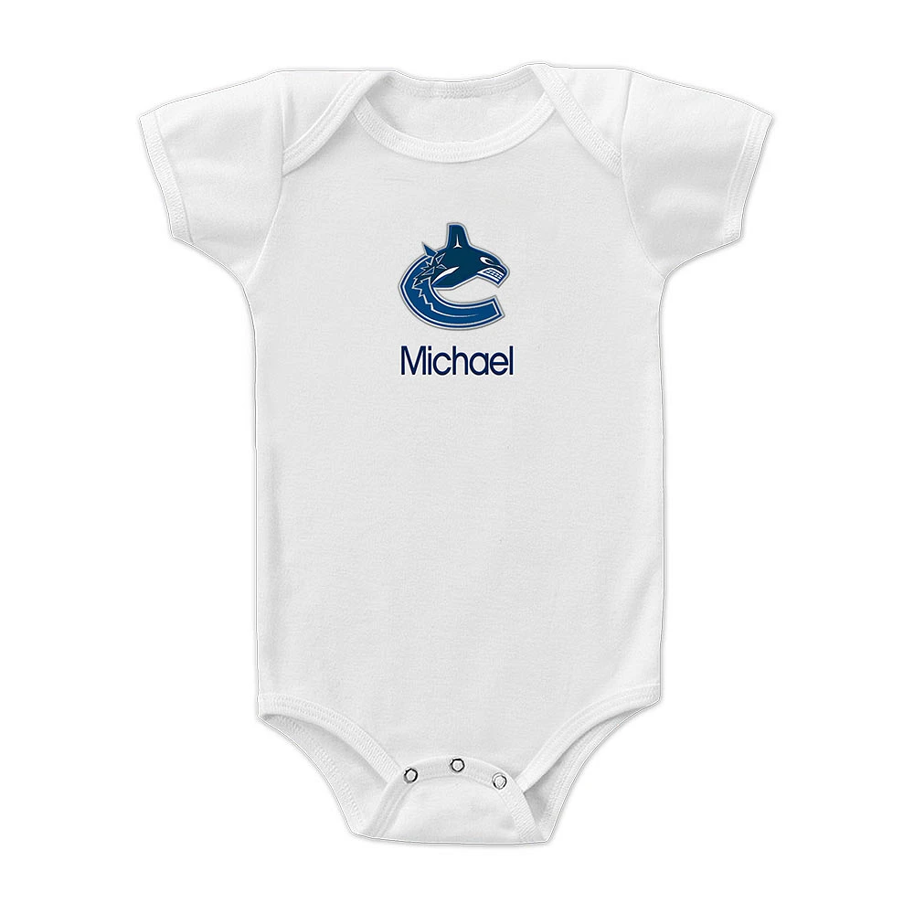 Infant White Vancouver Canucks Personalized Bodysuit