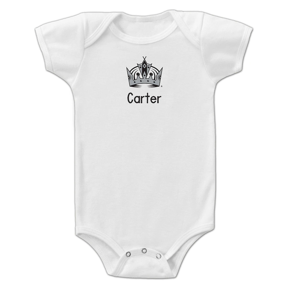 Infant White Los Angeles Kings Personalized Bodysuit