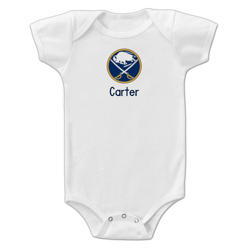 Infant White Buffalo Sabres Personalized Bodysuit