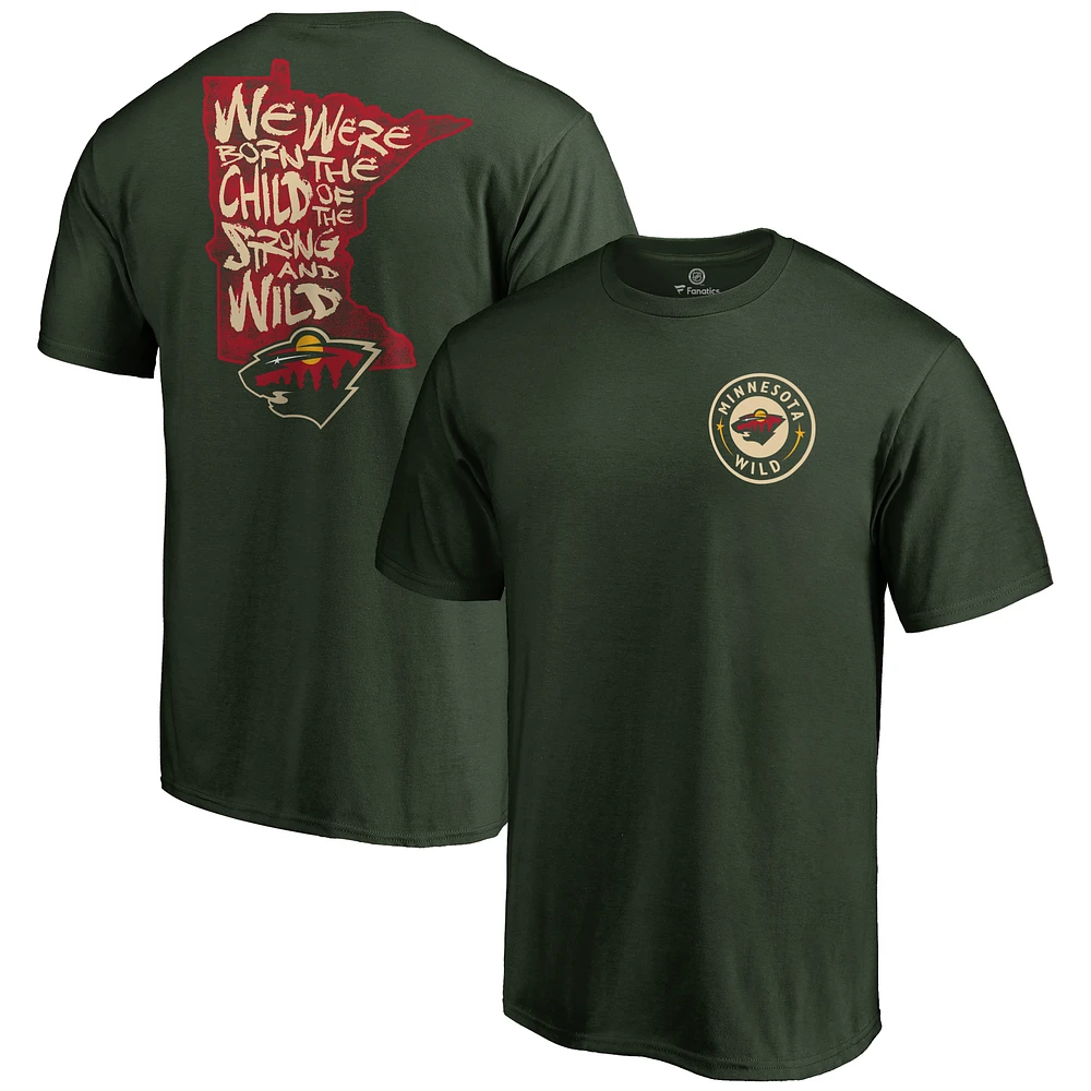 Men's Green Minnesota Wild Hometown Collection State Chant T-Shirt