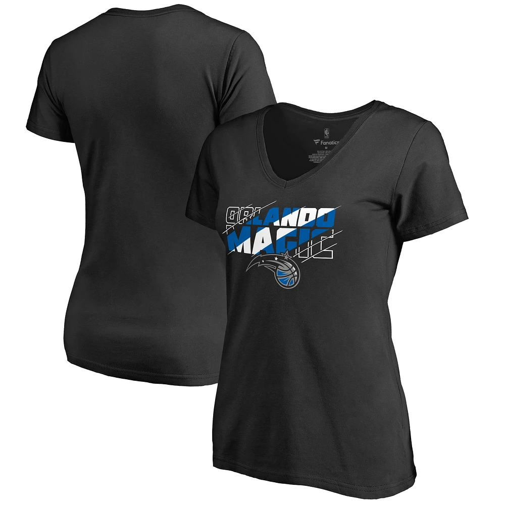 Women's Black Orlando Magic Stars Alternate Slasher V-Neck T-Shirt