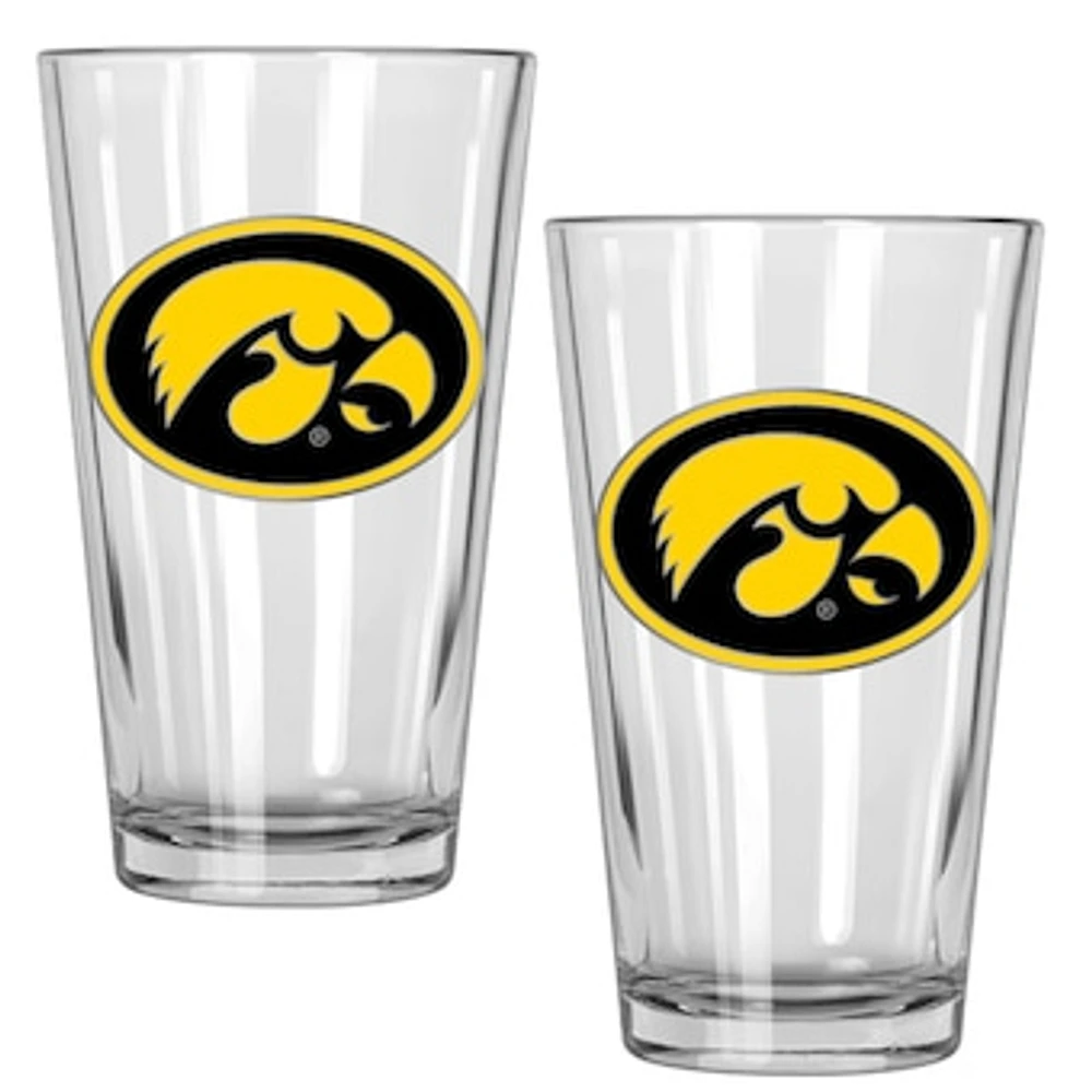Iowa Hawkeyes 16oz. Pint Glass Set