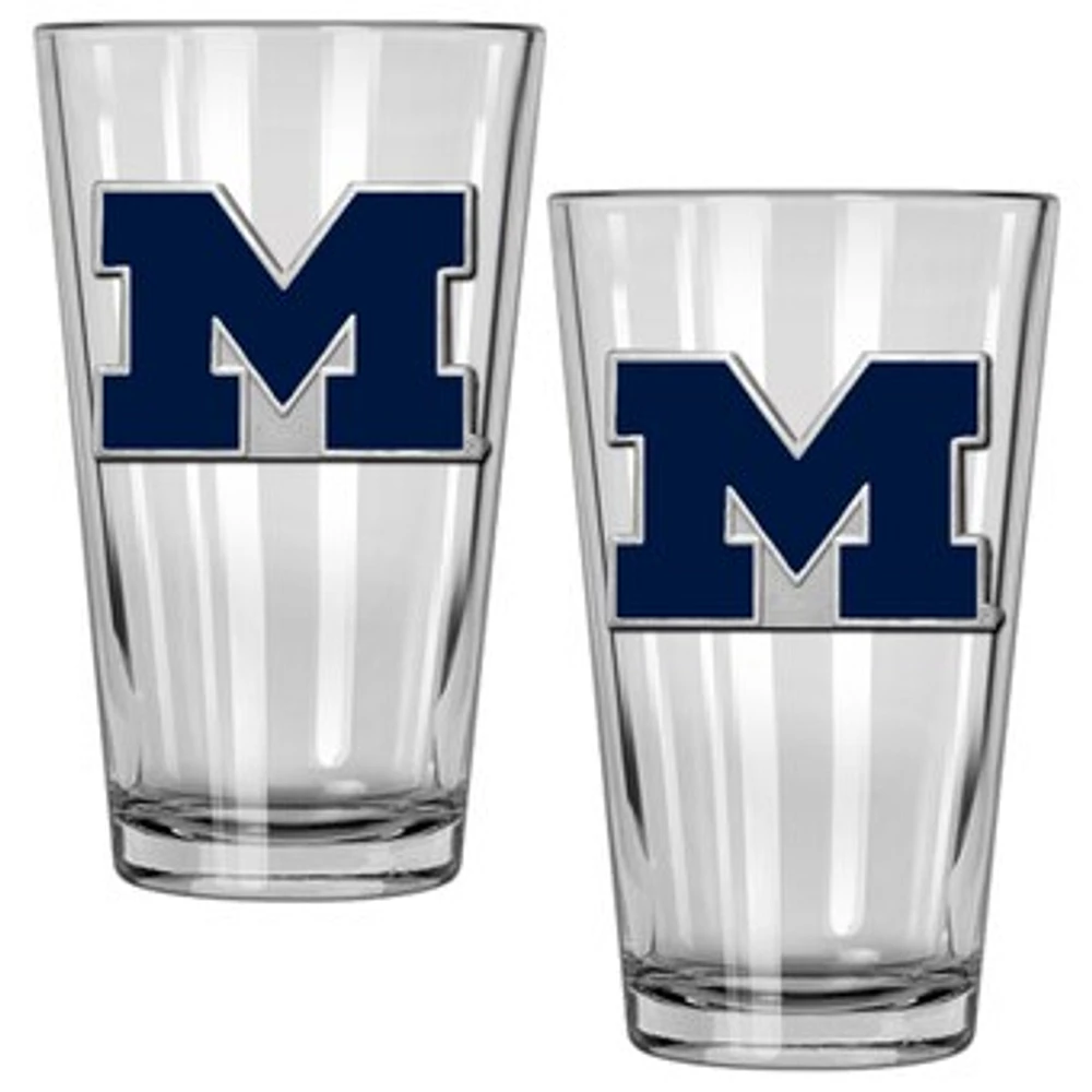 Michigan Wolverines 16oz. Pint Glass Set
