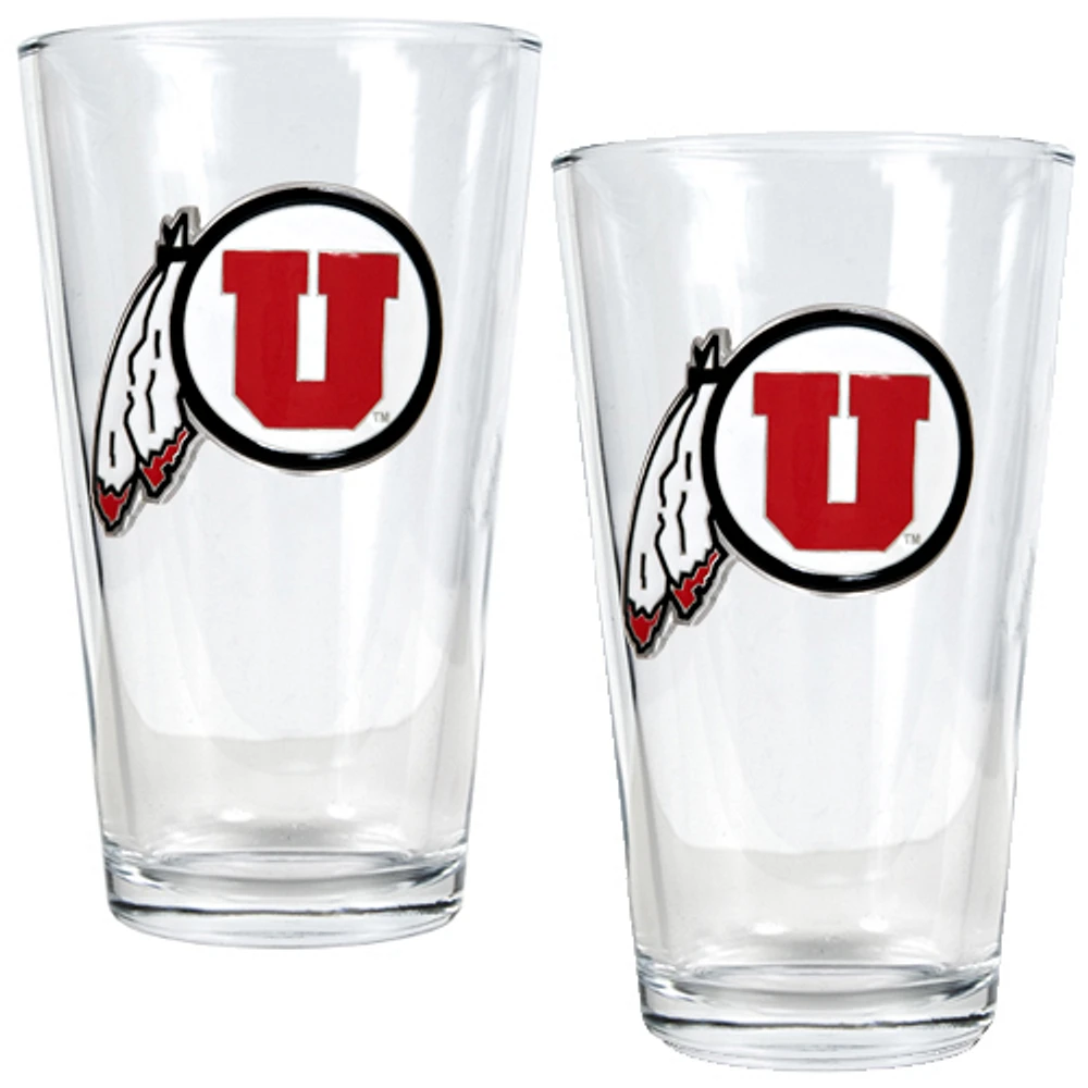 Utah Utes 16oz. Pint Glass Set