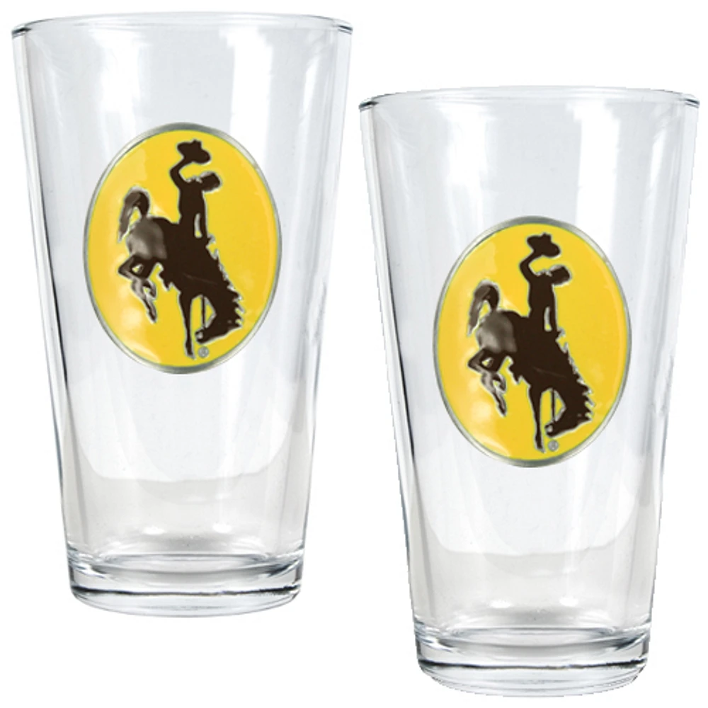 Wyoming Cowboys 16oz. Pint Glass Set