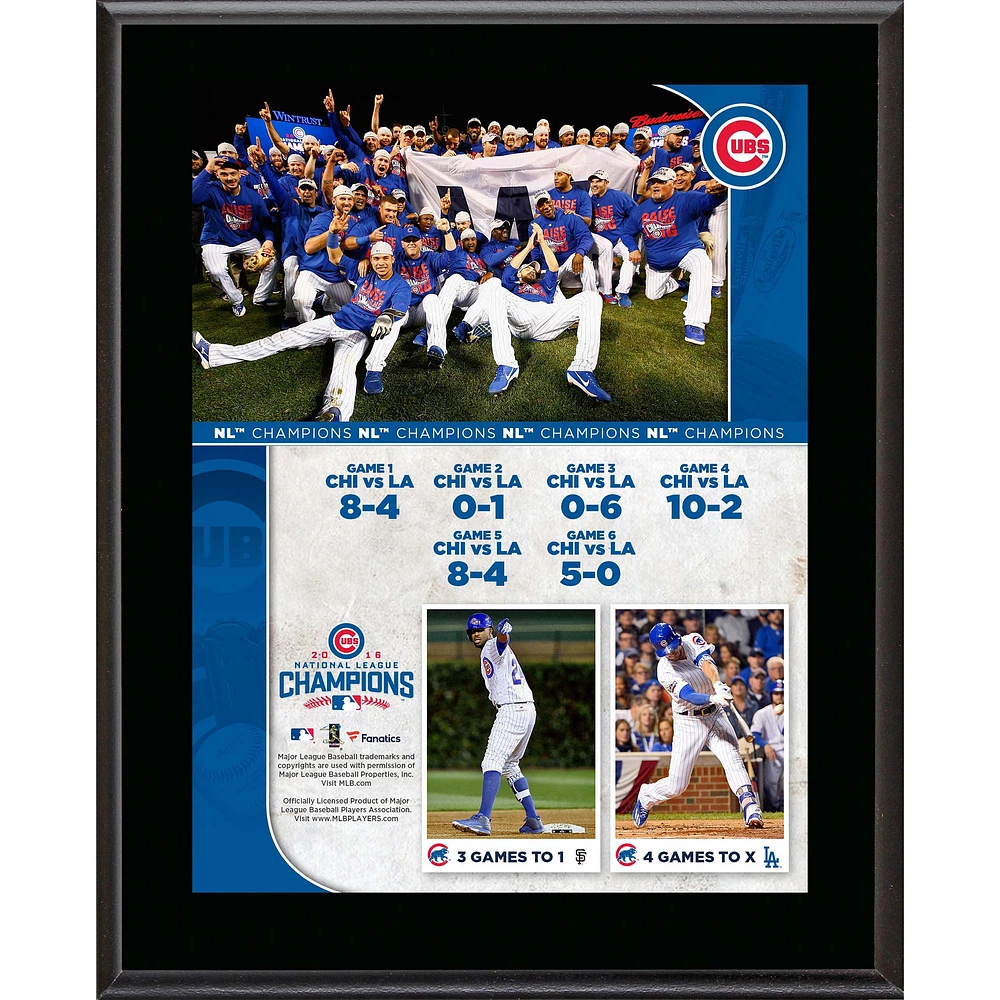 Chicago Cubs 2016 MLB National League Champions 10.5" x 13" Sublimated Plaque