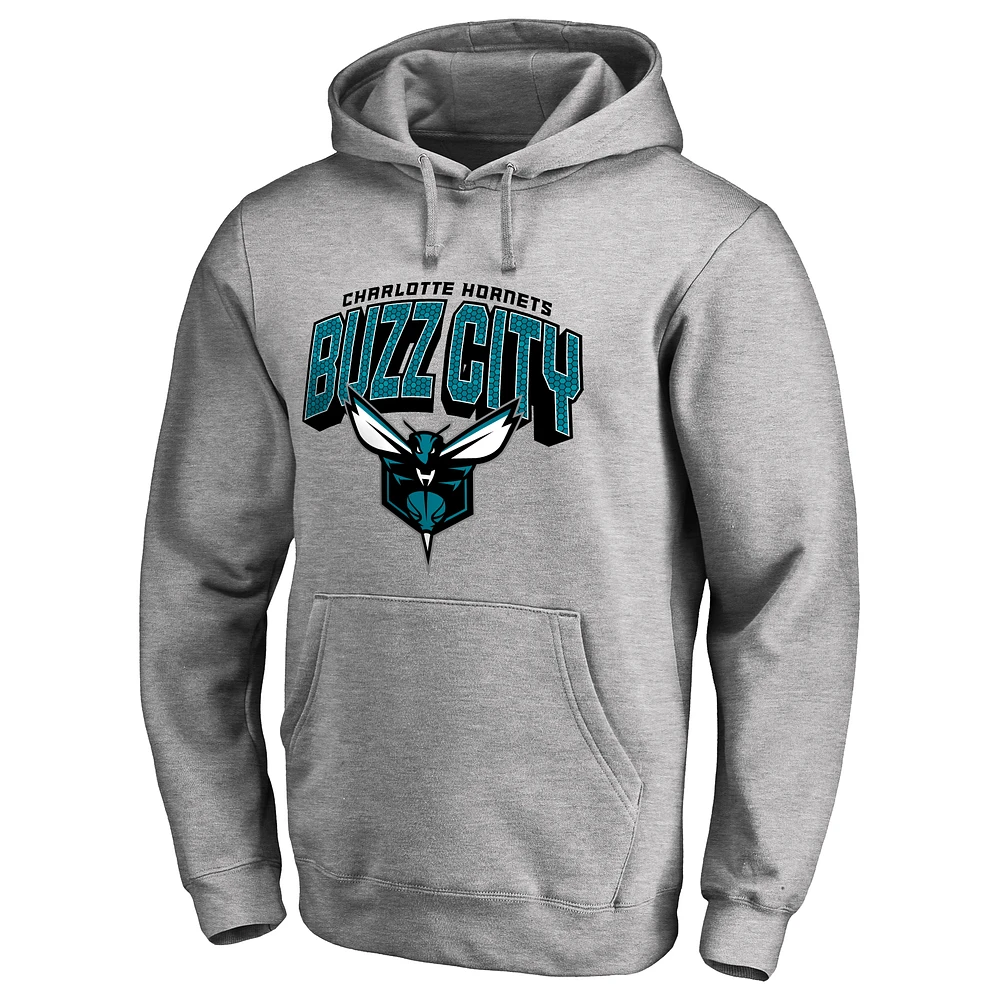 Men's Heather Gray Charlotte Hornets Hometown Collection Pullover Hoodie
