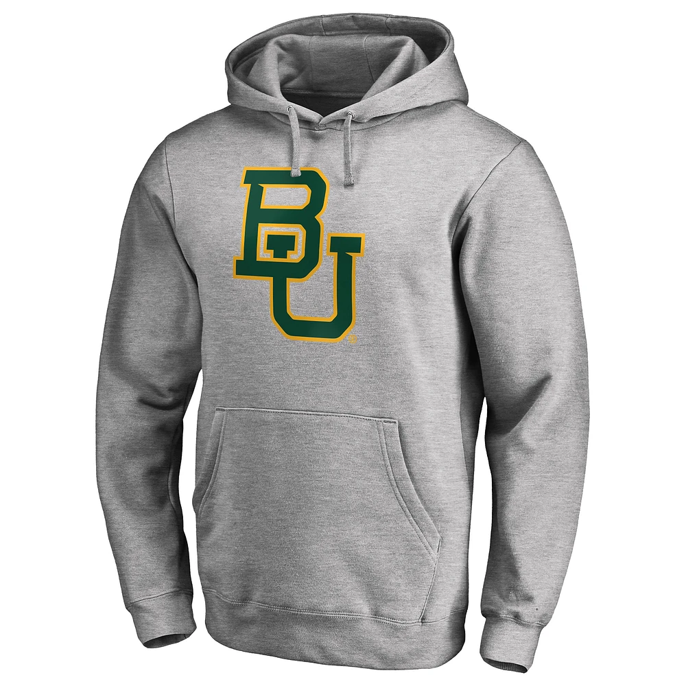 Men's Ash Baylor Bears Primary Team Logo Pullover Hoodie