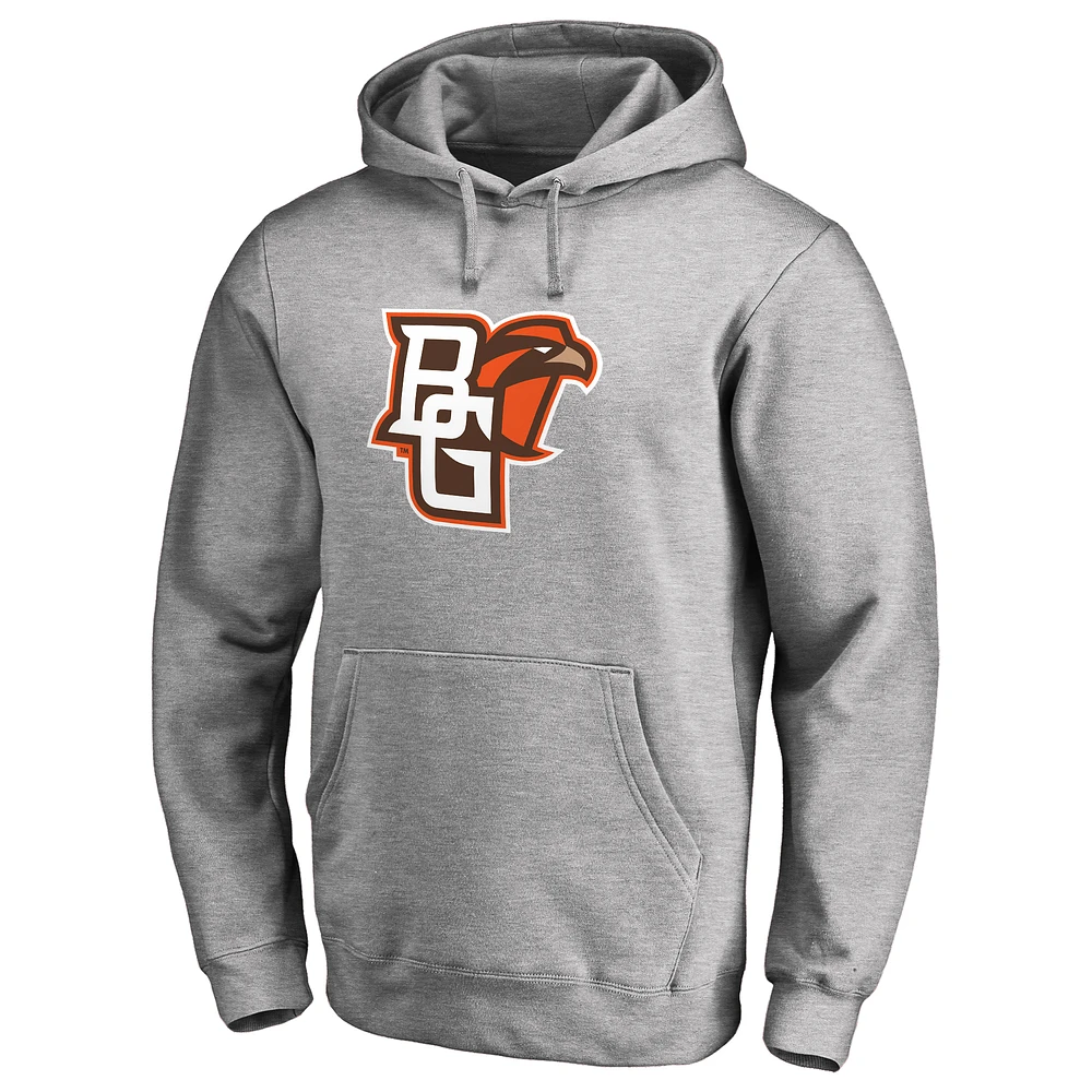 Men's Ash Bowling Green St. Falcons Primary Team Logo Pullover Hoodie