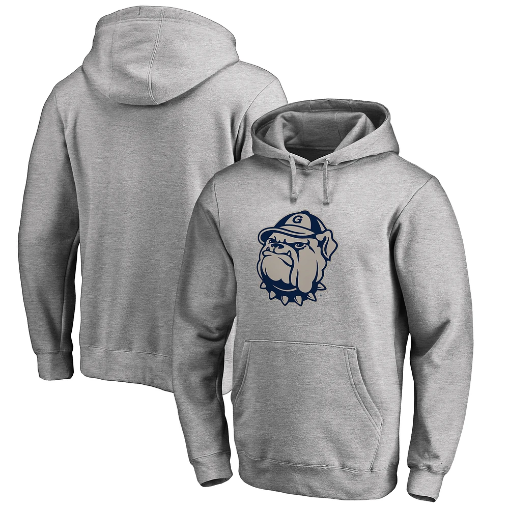 Men's Ash Georgetown Hoyas Primary Team Logo Pullover Hoodie