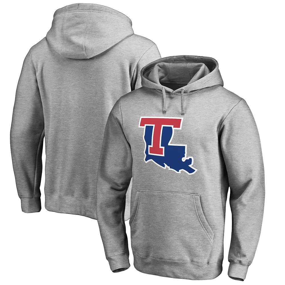 Men's Ash Louisiana Tech Bulldogs Primary Team Logo Pullover Hoodie