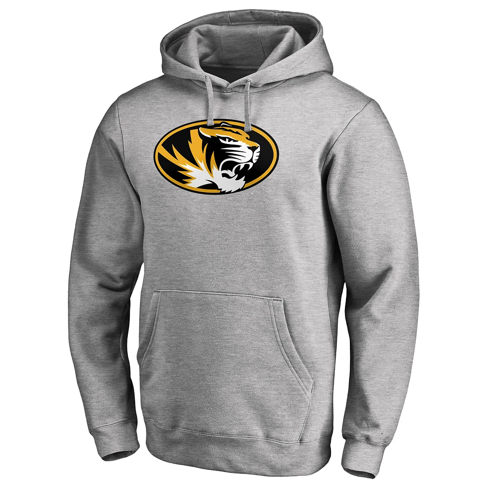 Men's Ash Missouri Tigers Primary Team Logo Pullover Hoodie