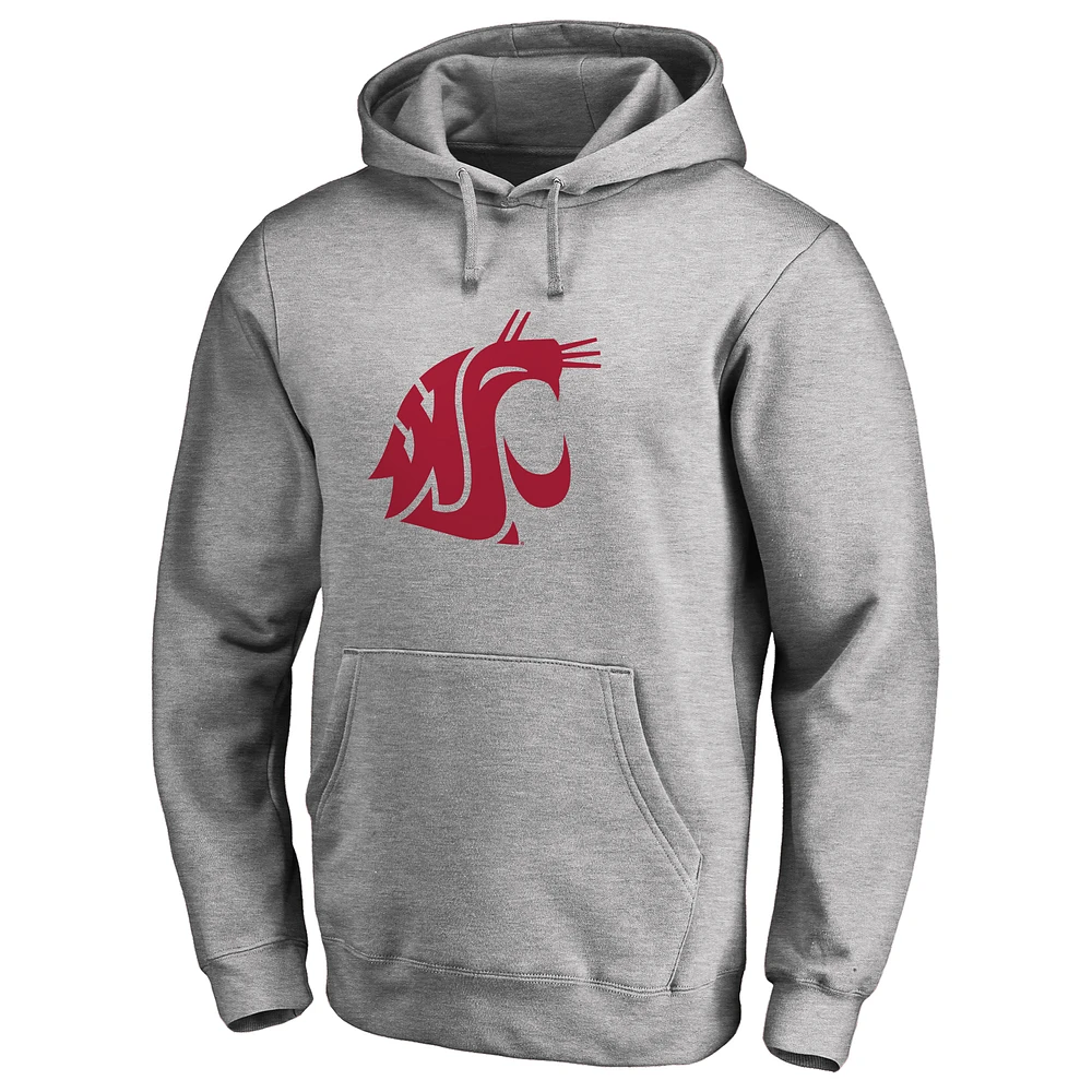 Men's Ash Washington State Cougars Primary Team Logo Pullover Hoodie