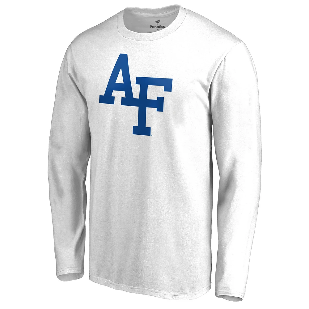 Men's White Air Force Falcons Primary Logo Long Sleeve T-Shirt