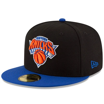 Men's New Era Black/Royal York Knicks Official Team Color 2Tone 59FIFTY Fitted Hat