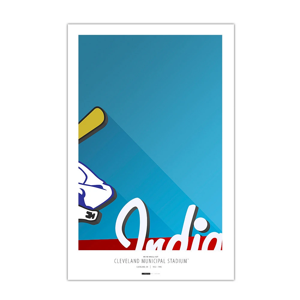 Cleveland Guardians 11'' x 17'' Municipal Stadium Minimalist Art Poster