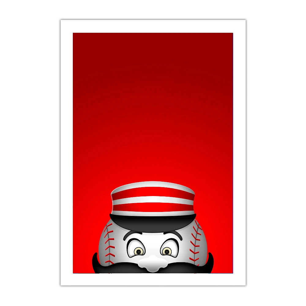 Cincinnati Reds Mascot 14" x 20" Minimalist Art Giclee