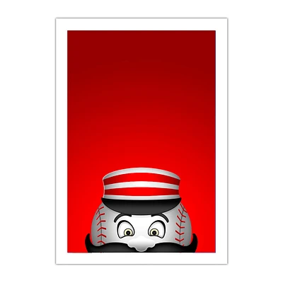 Cincinnati Reds Mascot 14" x 20" Minimalist Art Giclee
