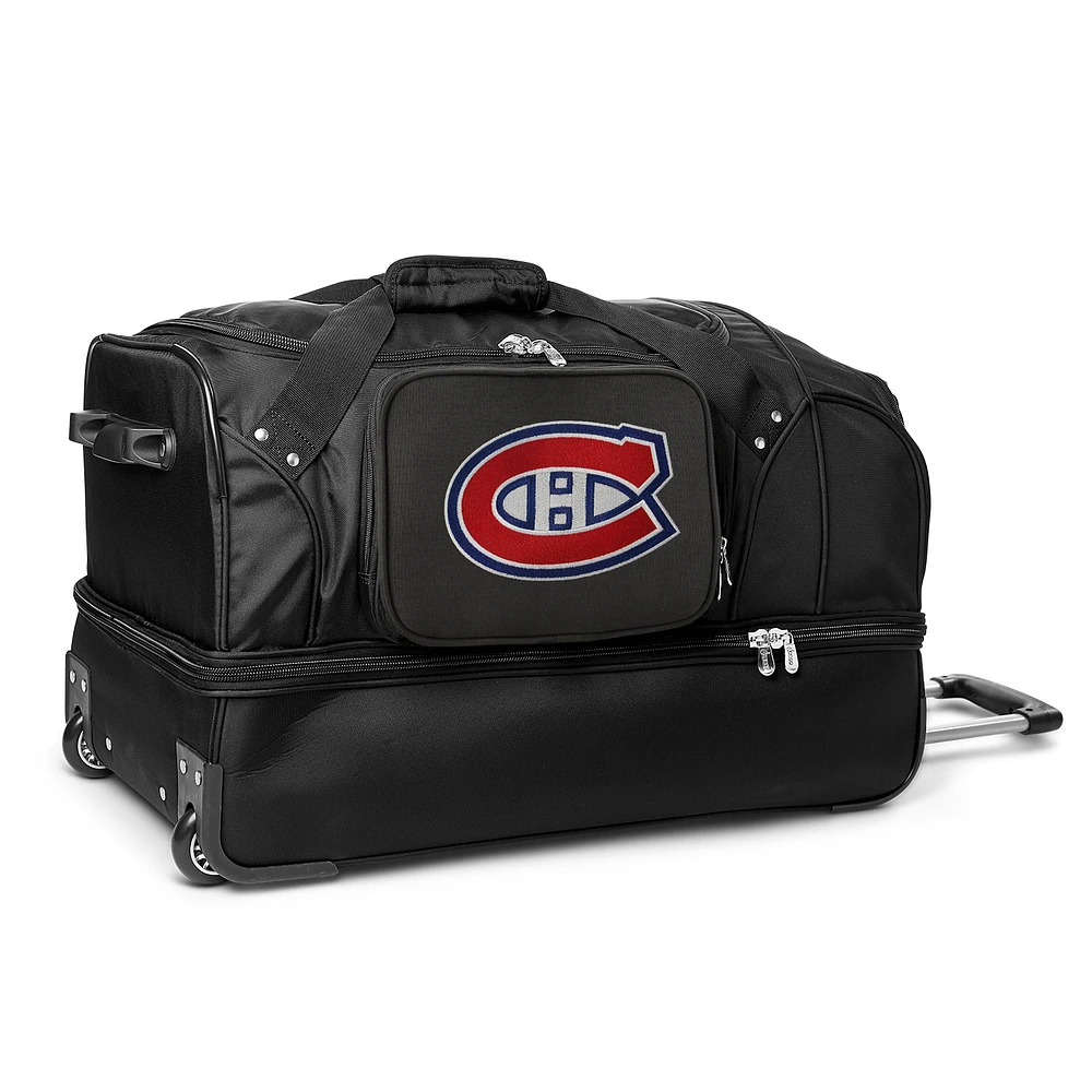 MOJO Montreal Canadiens Black 27'' 2-Wheel Drop Bottom Rolling Duffel Bag