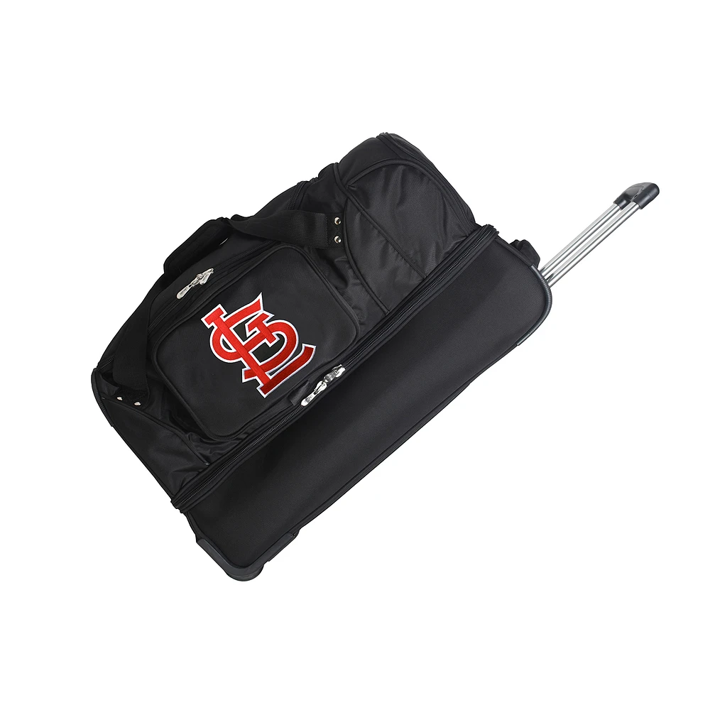 MOJO St. Louis Cardinals Black 27'' 2-Wheel Drop Bottom Rolling Duffel Bag