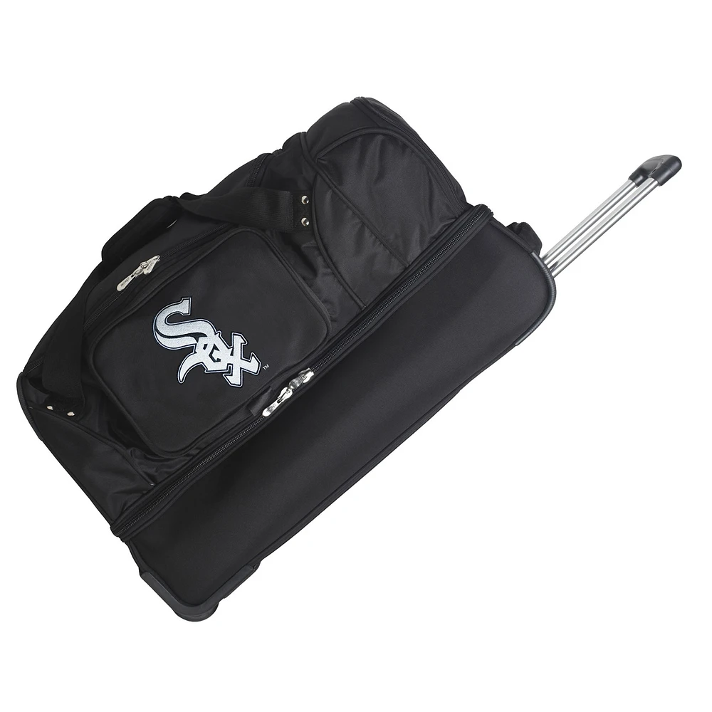 MOJO Chicago White Sox Black 27'' 2-Wheel Drop Bottom Rolling Duffel Bag