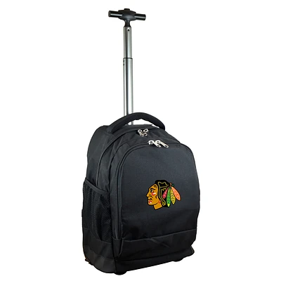 Black Chicago Blackhawks 19'' Premium Wheeled Backpack