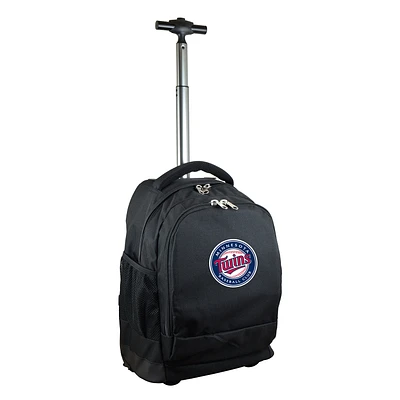 Black Minnesota Twins 19'' Premium Wheeled Backpack