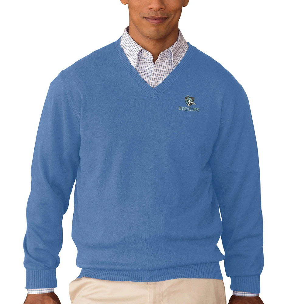 Men's Light Blue Johns Hopkins Blue Jays Clubhouse V-Neck Pullover Sweater