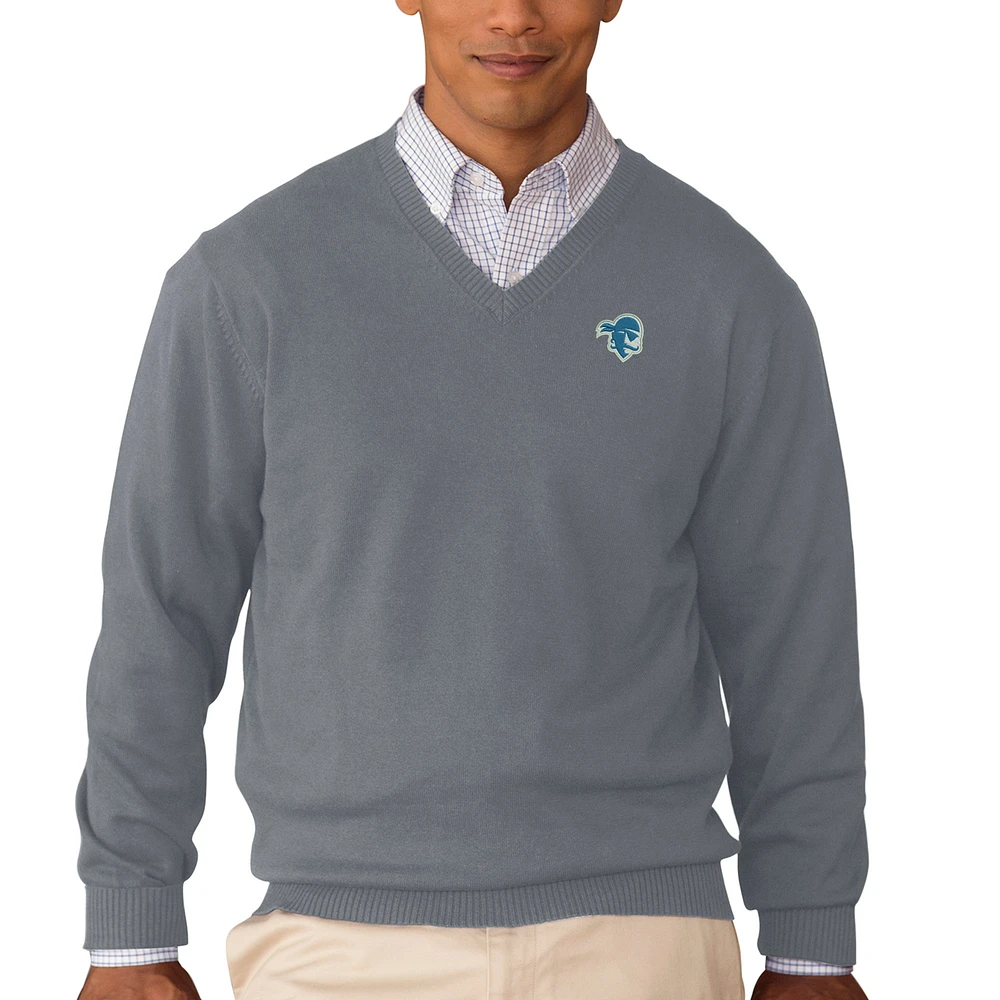 Men's Charcoal Seton Hall Pirates Clubhouse V-Neck Pullover Sweater