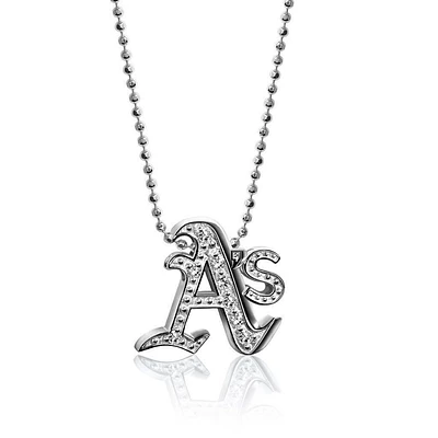 Women's Alex Woo Athletics Little Logo 14kt White Gold & Diamond Necklace