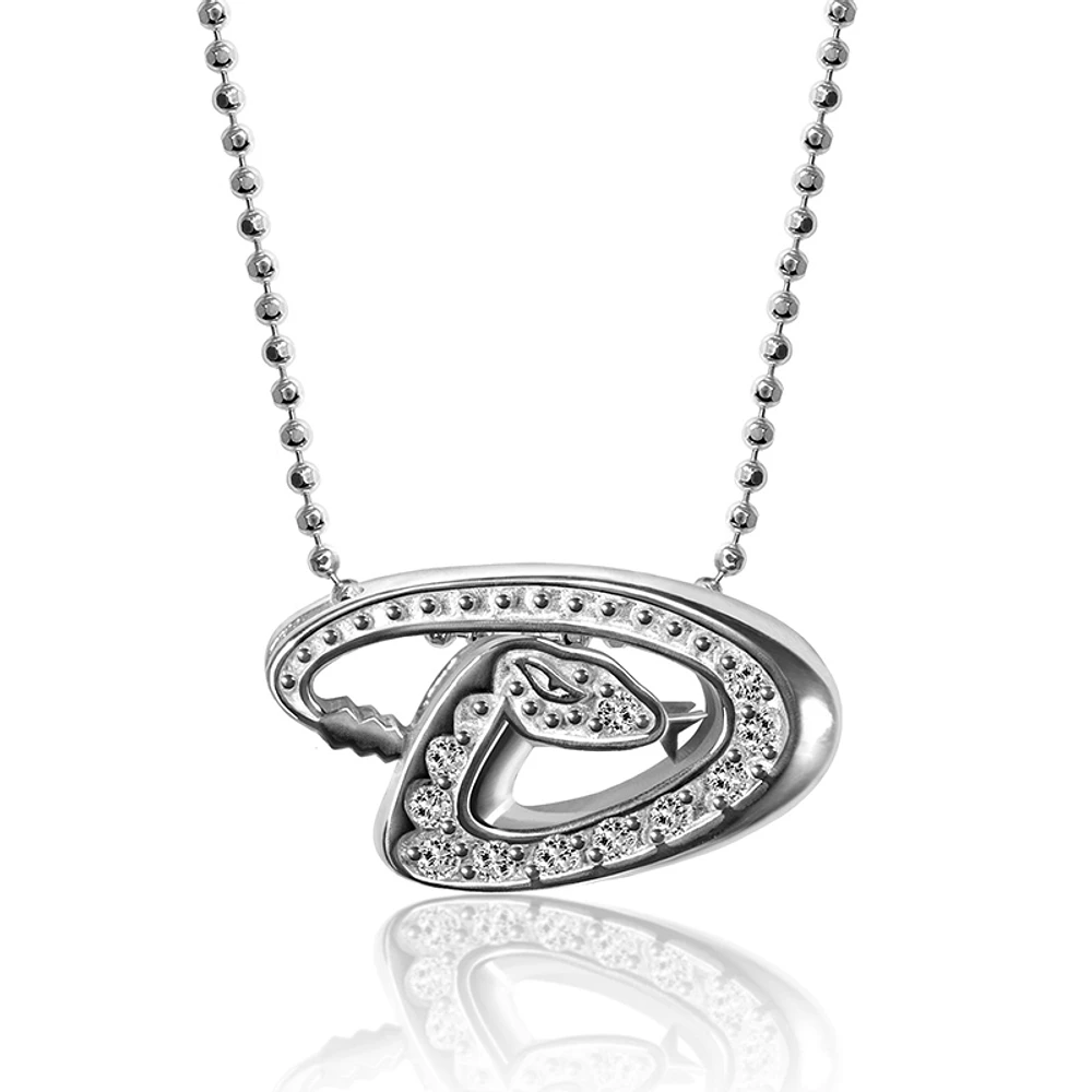 Women's Alex Woo Arizona Diamondbacks Little Logo 14kt White Gold & Diamond Necklace
