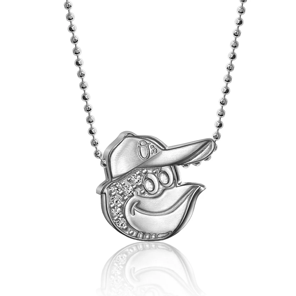 Women's Alex Woo Baltimore Orioles Little Logo 14kt White Gold & Diamond Necklace