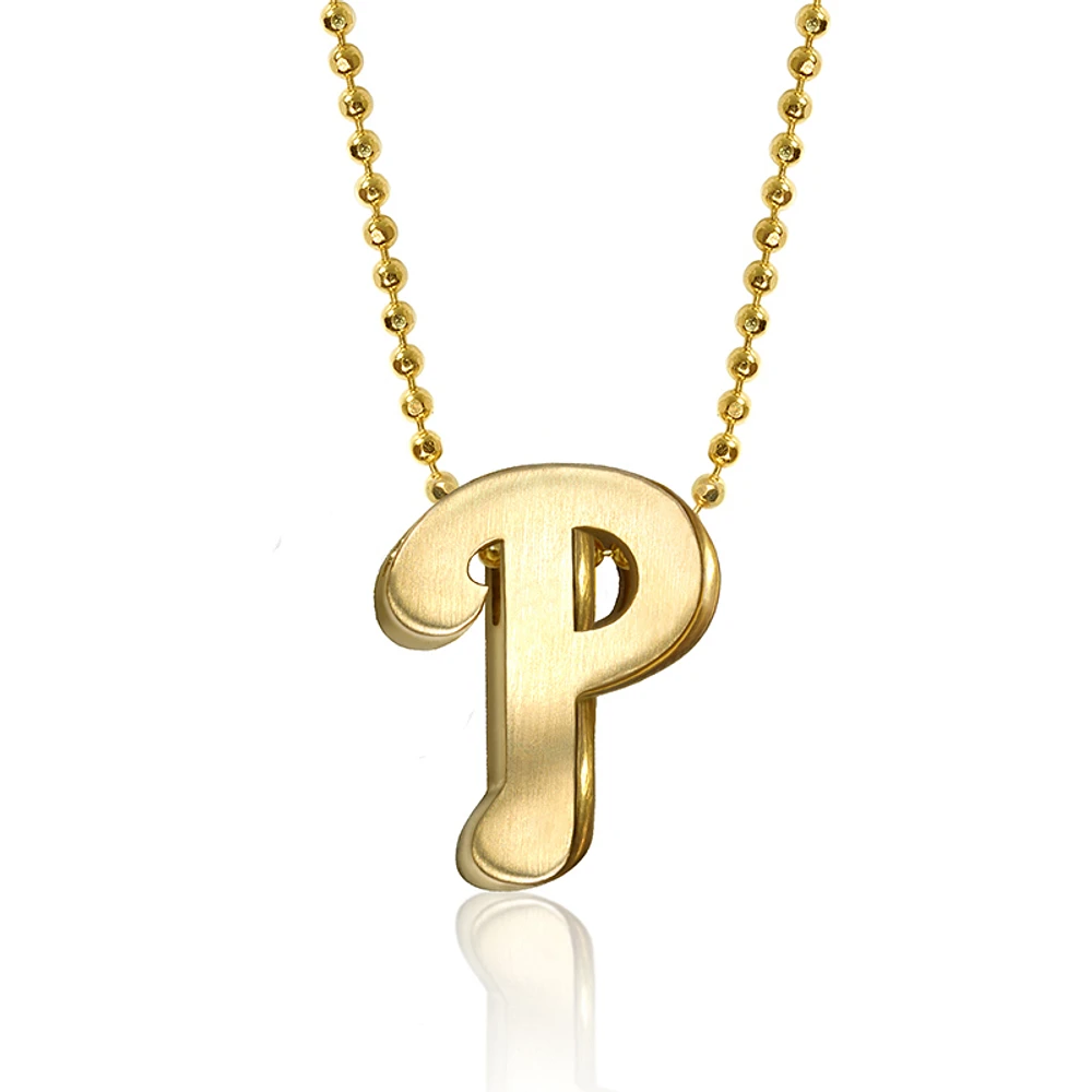 Women's Alex Woo Philadelphia Phillies 16" Little Logo 14k Yellow Gold Necklace