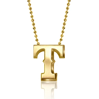 Women's Alex Woo Texas Rangers 16" Little Logo 14k Yellow Gold Necklace