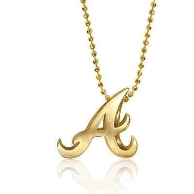 Women's Alex Woo Atlanta Braves 16" Little Logo 14k Yellow Gold Necklace
