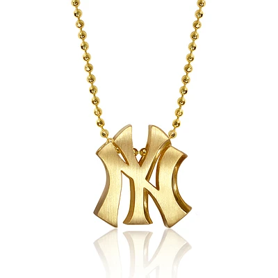 Women's Alex Woo New York Yankees 16" Little Logo 14k Yellow Gold Necklace