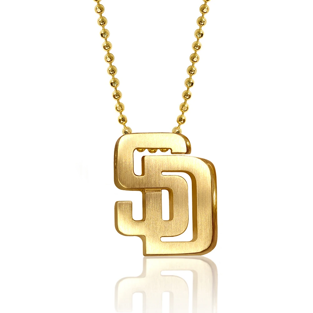 Women's Alex Woo San Diego Padres 16" Little Logo 14k Yellow Gold Necklace