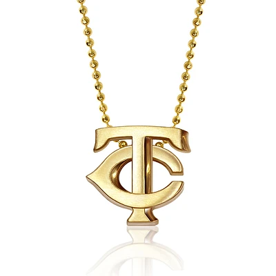 Women's Alex Woo Minnesota Twins 16" Little Logo 14k Yellow Gold Necklace