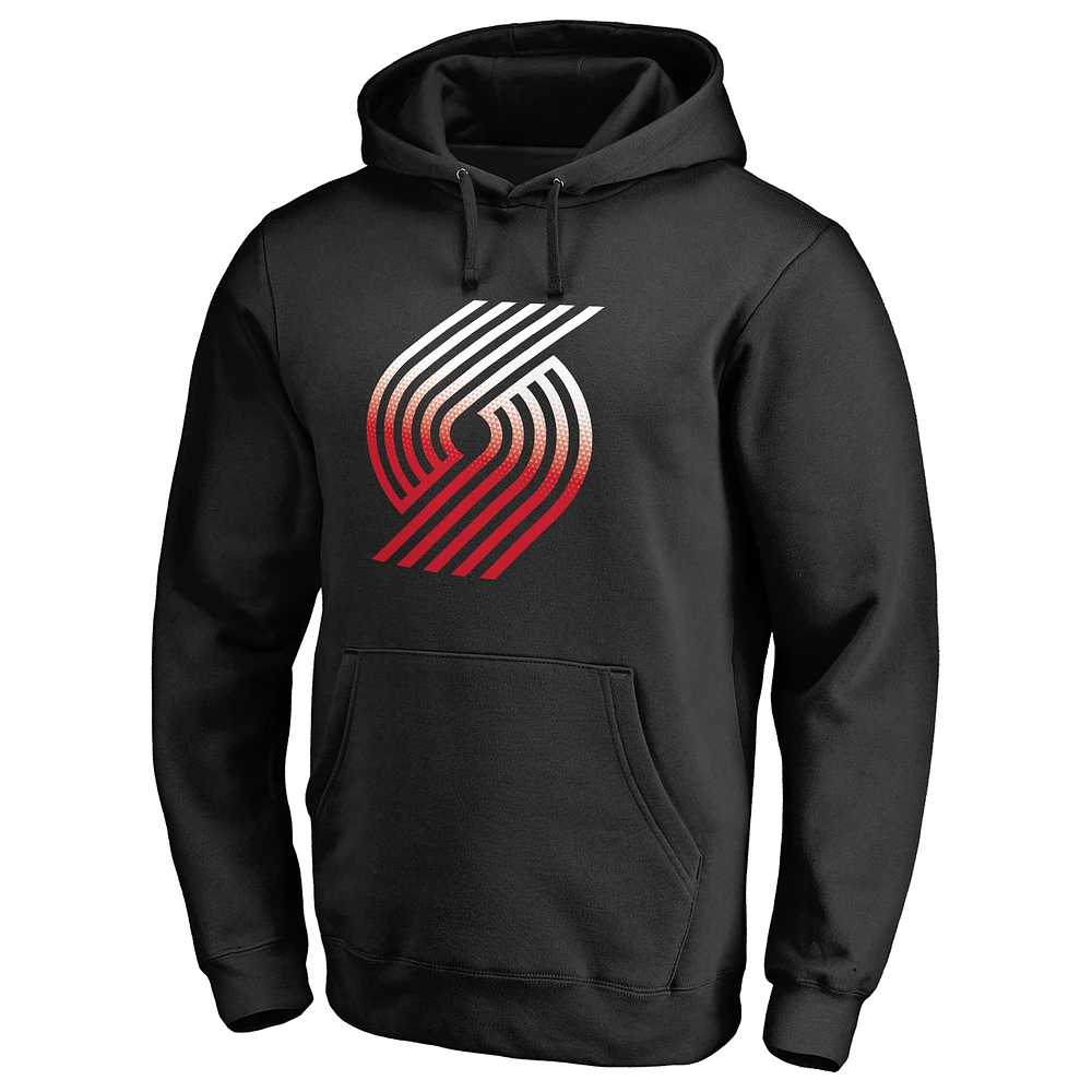 Men's Black Portland Trail Blazers Gradient Logo Pullover Hoodie