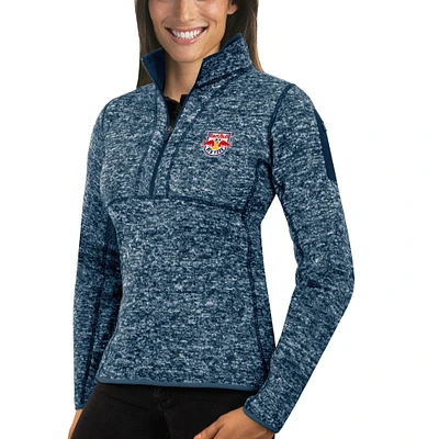 Women's Antigua Navy New York Red Bulls Fortune Quarter-Zip Pullover Jacket