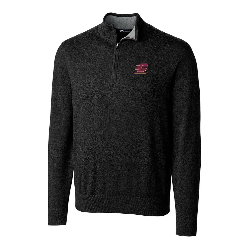 Men's Cutter & Buck Black Cent. Michigan Chippewas Big & Tall Lakemont Half-Zip Jacket