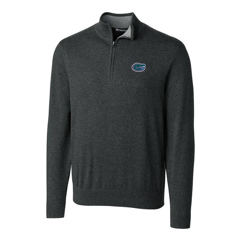 Men's Cutter & Buck Heather Charcoal Florida Gators Big & Tall Lakemont Half-Zip Jacket