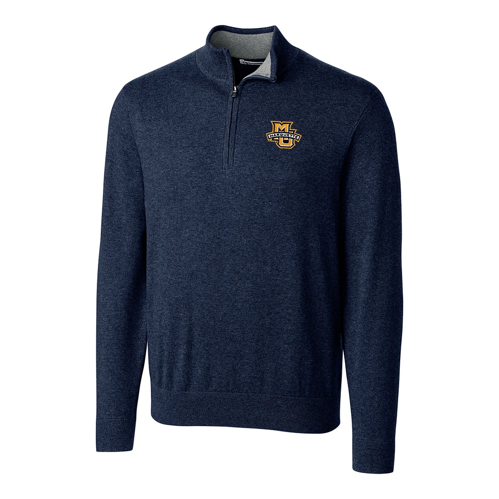 Men's Cutter & Buck Navy Marquette Golden Eagles Big Tall Lakemont Half-Zip Jacket